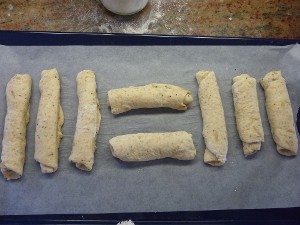 Roled up